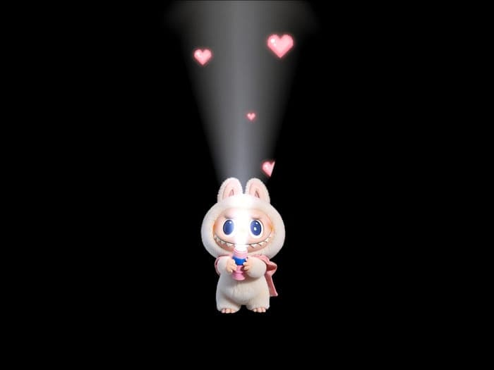Labubu Love Heart Flashlight Live Wallpaper