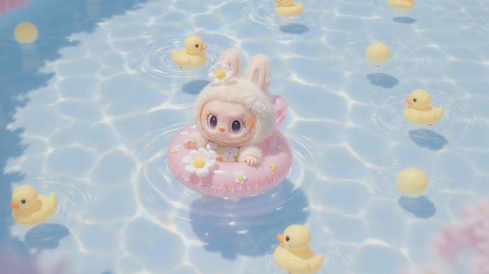 Duck Float Labubu Wallpaper