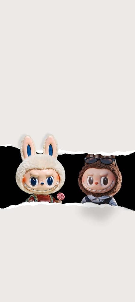 Trio Fun Labubu Wallpaper