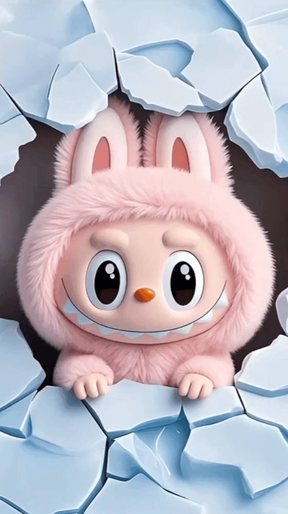 Peek-a-boo Labubu Wallpaper
