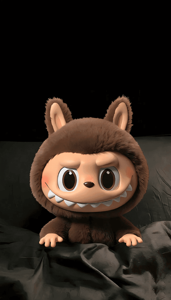 Serious Brown Labubu Wallpaper