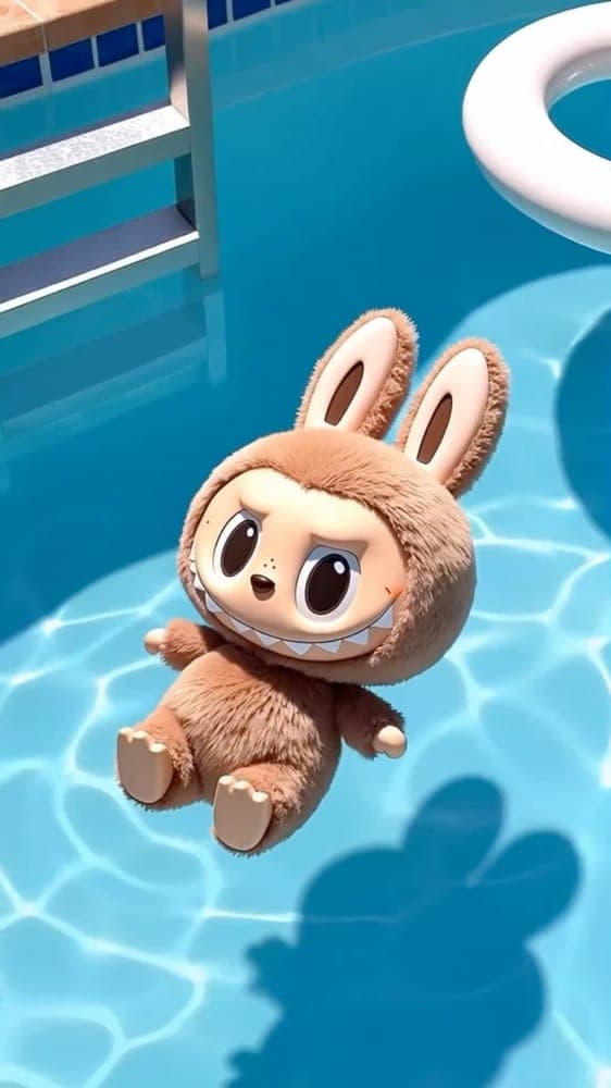Brown Furry Labubu Wallpaper