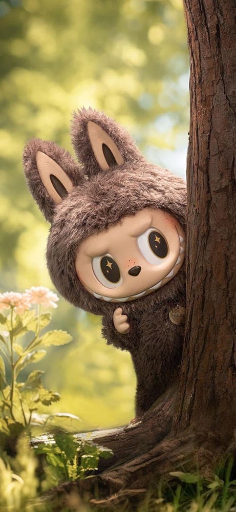 Forest Explorer Labubu Wallpaper