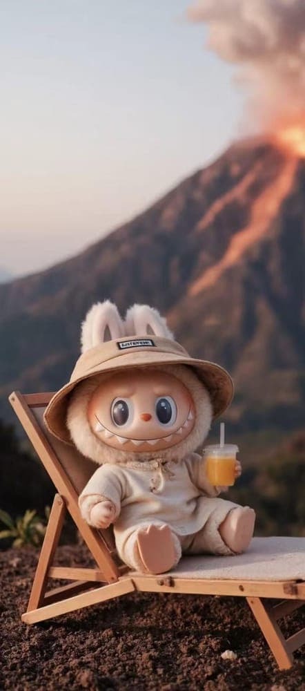 Mountain Adventure Labubu Wallpaper