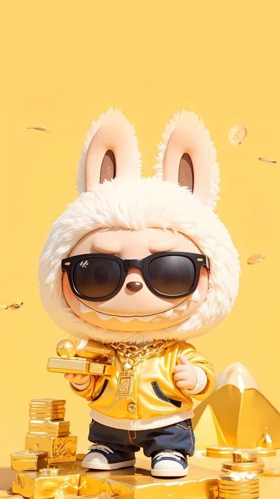 Cool Sunglasses Labubu Wallpaper