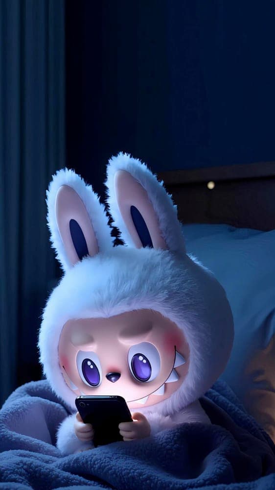 Ice Blue Labubu Wallpaper