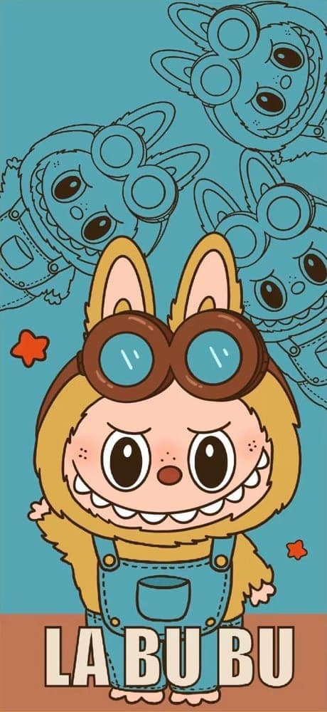 Pilot Goggles Labubu Wallpaper