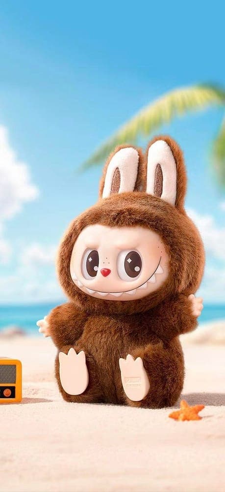 Beach Day Labubu Wallpaper