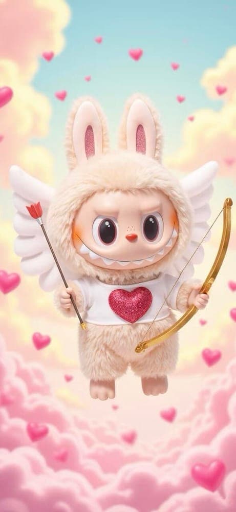 Cupid Love Labubu Wallpaper