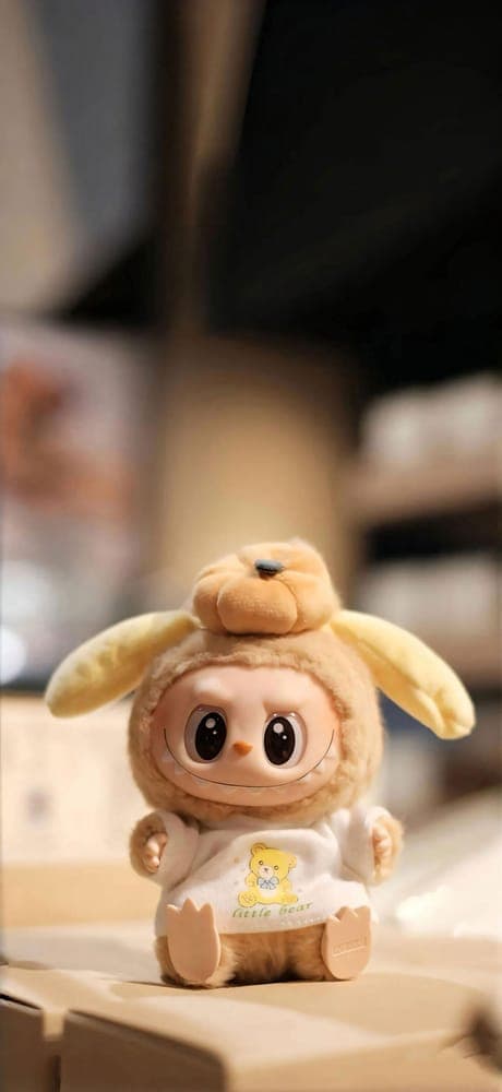 Golden Puppy Labubu Wallpaper
