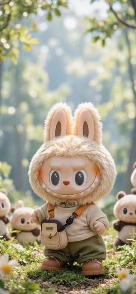 Forest Family Labubu Wallpaper