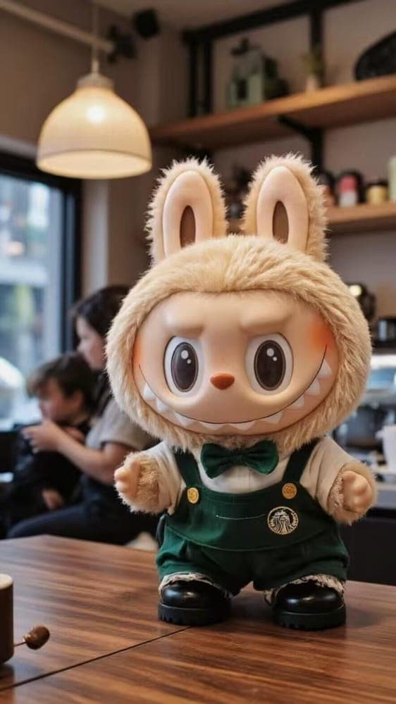 Café Companion Labubu Wallpaper