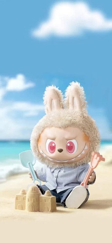 Beach Blush Labubu Wallpaper