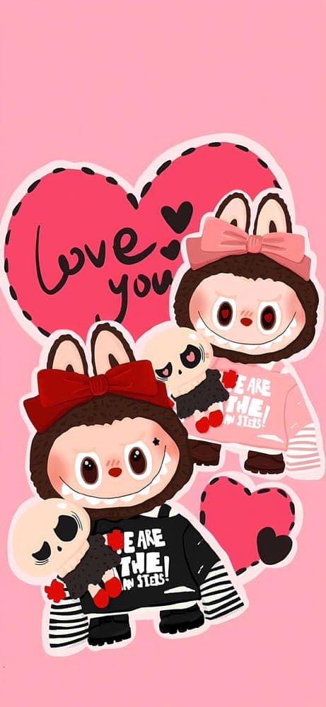 Love You Always Labubu Wallpaper