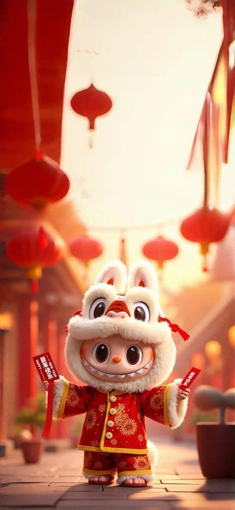 Chinese New Year Labubu Wallpaper