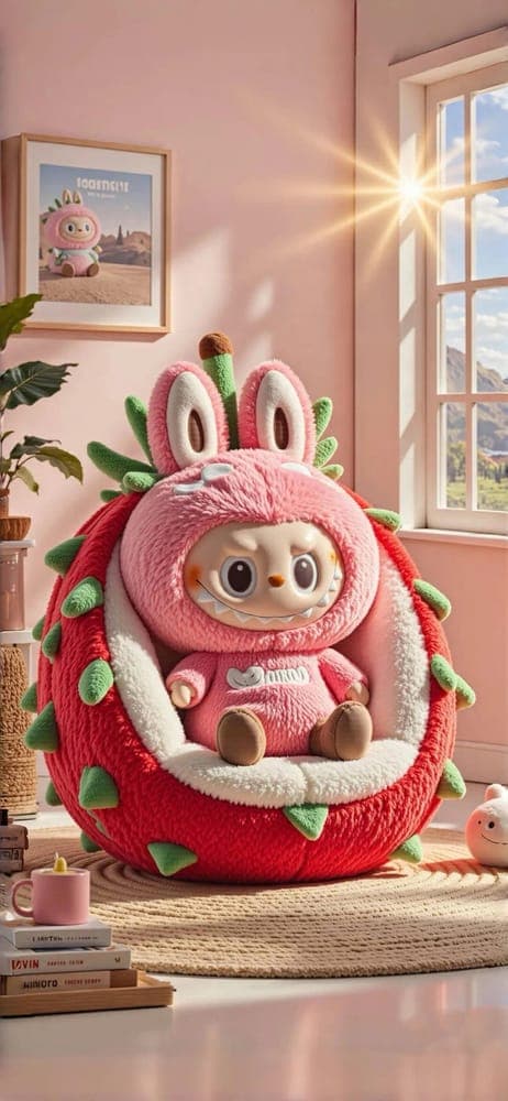 Strawberry Sweet Labubu Wallpaper