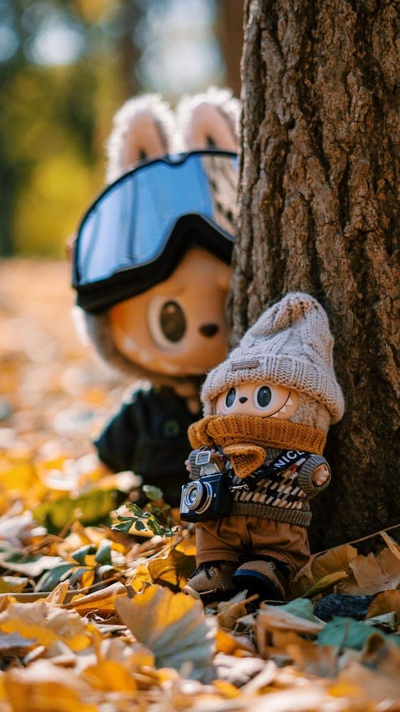 Autumn Companions Labubu Wallpaper