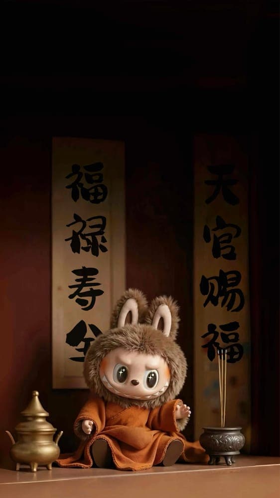 Traditional Lantern Labubu Wallpaper